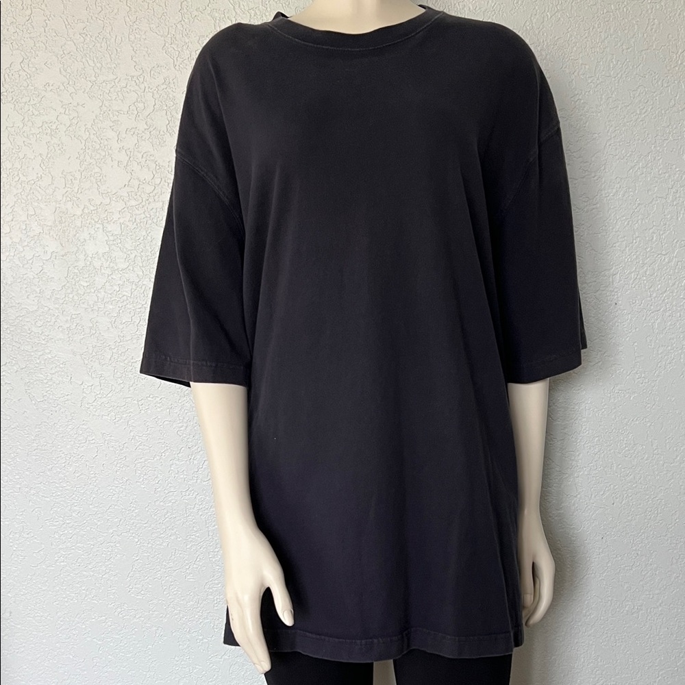 Duluth Trading Co Men’s Large Longtail T-Shirt Blue Black Charcoal 100% Cotton